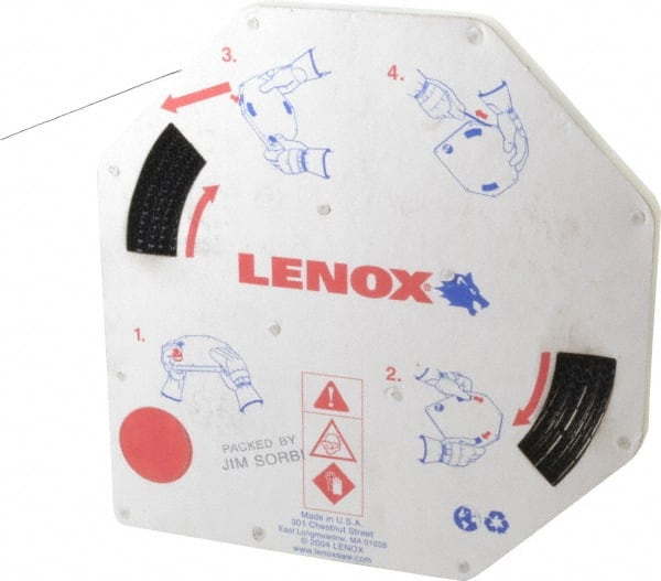 Lenox - 1/2" x 100' x 0.025" Carbon Steel Band Saw Blade Coil Stock - 6 TPI, Toothed Edge, Straight Form, Raker Set, Hard Back, Constant Pitch, Contour Cutting - Exact Tooling