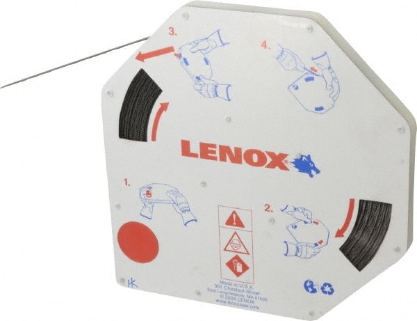 Lenox - 3/8" x 100' x 0.025" Bi-Metal Band Saw Blade Coil Stock - 14 to 18 TPI, Toothed Edge, Wavy Set, Flexible Back, Variable Pitch, Contour Cutting - Exact Tooling