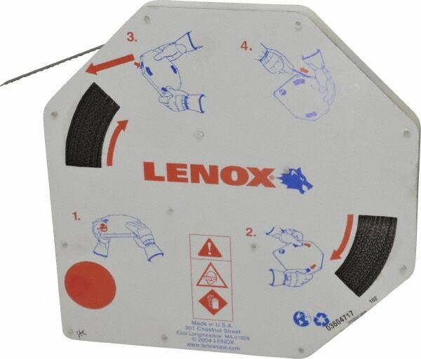Lenox - 3/8" x 100' x 0.025" Bi-Metal Band Saw Blade Coil Stock - 10 to 14 TPI, Toothed Edge, Modified Raker Set, Flexible Back, Variable Pitch, Contour Cutting - Exact Tooling