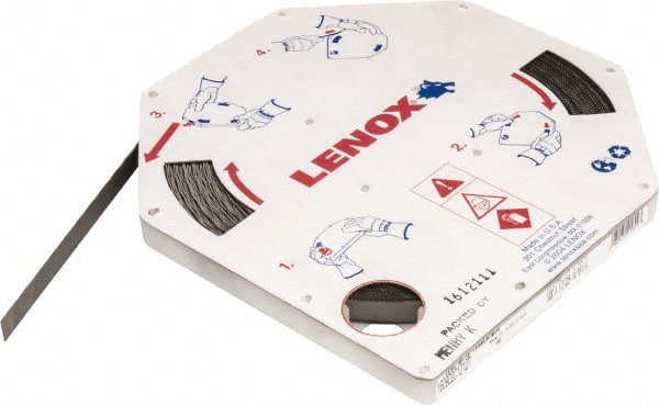 Lenox - 1/2" x 100' x 0.025" Bi-Metal Band Saw Blade Coil Stock - 14 to 18 TPI, Toothed Edge, Wavy Set, Flexible Back, Variable Pitch, Contour Cutting - Exact Tooling