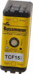 Cooper Bussmann - 300 VDC, 600 VAC, 15 Amp, Time Delay General Purpose Fuse - Plug-in Mount, 1-7/8" OAL, 100 at DC, 200 (CSA RMS), 300 (UL RMS) kA Rating - Exact Tooling