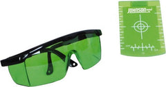Johnson Level & Tool - Laser Level Magnetic Target and Enhancement Glasses - Use With Green Beam Lasers - Exact Tooling