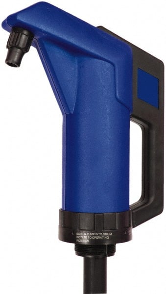 Tuthill - 3/4" Outlet, Polypropylene Hand Operated Piston Pump - 11 oz per Stroke, 22" OAL, For Diesel Exhaust Fluid - Exact Tooling