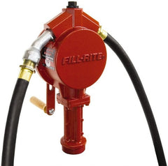 Tuthill - 3/4" Outlet, Cast Aluminum Hand Operated Rotary Pump - 12.8 oz per Stroke, 24" OAL, For Gasoline, Diesel Fuel, Lightweight Oil & Kerosene - Exact Tooling
