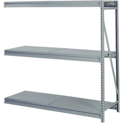 Lyon - 4 Shelf Add-On Solid Steel Steel Shelving - 10,000 Lb Capacity, 72" Wide x 96" High x 36" Deep, Dove Gray - Exact Tooling