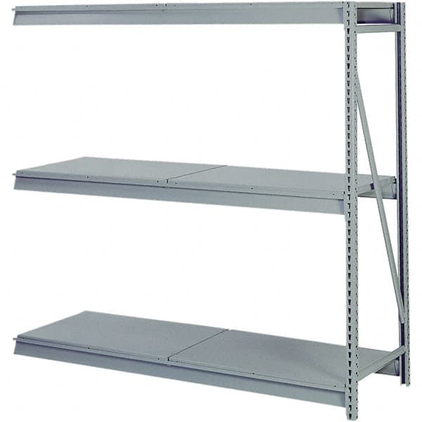 Lyon - 3 Shelf Add-On Solid Steel Steel Shelving - 10,000 Lb Capacity, 96" Wide x 72" High x 30" Deep, Dove Gray - Exact Tooling