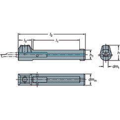 CXS-A1000-10 Cylindrical Shank With Flat To CoroTurn® XS Adaptor - Exact Tooling