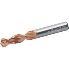 Walter-Titex - 7.5mm 130° Parabolic Flute Cobalt Screw Machine Drill Bit - AlCrN Finish, Right Hand Cut, 34mm Flute Length, 74mm OAL, Conical+U Point, Straight Shank - Exact Tooling