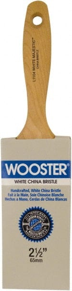 Wooster Brush - 3" Flat Hog Varnish Brush - 3-7/16" Bristle Length, 6-1/2" Maple Beavertail Handle - Exact Tooling