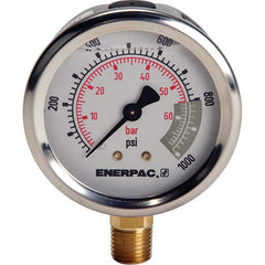 Enerpac - Hydraulic Pressure Gages & Adapters Type: Glycerine Filled Pressure Rating: 600 - Exact Tooling