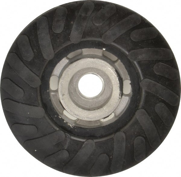 Made in USA - 4" Diam Disc Backing Ribbed Backing Pad - Soft Density, 13,500 RPM - Exact Tooling