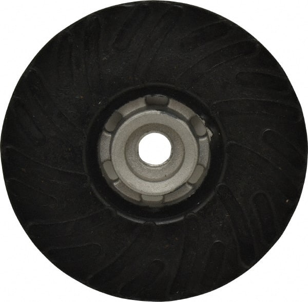 Made in USA - 5" Diam Disc Backing Ribbed Backing Pad - Hard Density, 13,000 RPM - Exact Tooling