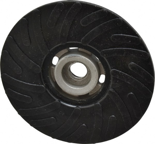 Made in USA - 5" Diam Disc Backing Ribbed Backing Pad - Medium Density, 13,000 RPM - Exact Tooling