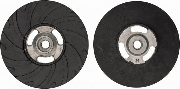 Made in USA - 6" Diam Disc Backing Ribbed Backing Pad - Hard Density, 8,600 RPM - Exact Tooling