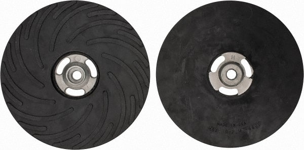 Made in USA - 9" Diam Disc Backing Ribbed Backing Pad - Hard Density, 6,600 RPM - Exact Tooling