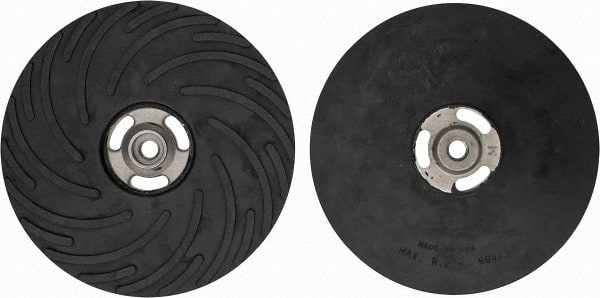 Made in USA - 9" Diam Disc Backing Ribbed Backing Pad - Medium Density, 6,600 RPM - Exact Tooling