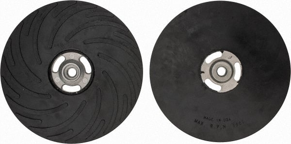 Made in USA - 9" Diam Disc Backing Ribbed Backing Pad - Soft Density, 6,600 RPM - Exact Tooling