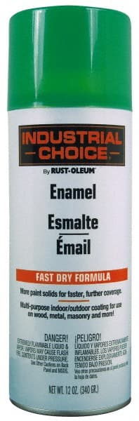 Rust-Oleum - Fluorescent Green, Gloss, Enamel Spray Paint - 8 to 12 Sq Ft per Can, 12 oz Container - Exact Tooling