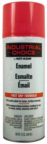 Rust-Oleum - Fluorescent Pink, Gloss, Enamel Spray Paint - 8 to 12 Sq Ft per Can, 16 oz Container, Use on Drums, Equipment & Color Coding, Furniture, Ladders, Lockers, Motors, Stenciling, Tools - Exact Tooling