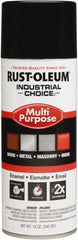 Rust-Oleum - Black, Gloss, Enamel Spray Paint - 8 to 12 Sq Ft per Can, 16 oz Container, Use on Drums, Equipment & Color Coding, Furniture, Ladders, Lockers, Motors, Stenciling, Tools - Exact Tooling