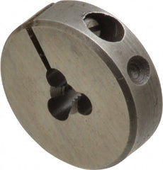 Made in USA - #4-40 UNC Thread, 13/16" Outside Diam High Speed Steel Round Die - 1/4" Thick, Right Hand Thread, Adjustable - Exact Tooling