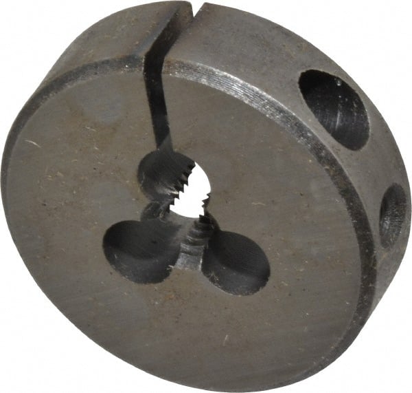 Made in USA - #6-40 UNF Thread, 13/16" Outside Diam High Speed Steel Round Die - 1/4" Thick, Right Hand Thread, Adjustable - Exact Tooling