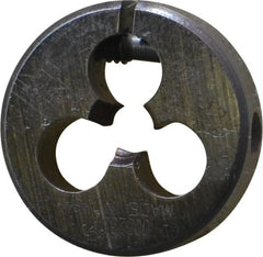 Made in USA - #10-32 UNF Thread, 13/16" Outside Diam High Speed Steel Round Die - 1/4" Thick, Right Hand Thread, Adjustable - Exact Tooling