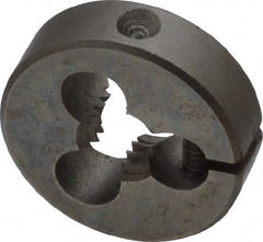 Made in USA - 1/4-20 UNC Thread, 13/16" Outside Diam High Speed Steel Round Die - 1/4" Thick, Right Hand Thread, Adjustable - Exact Tooling