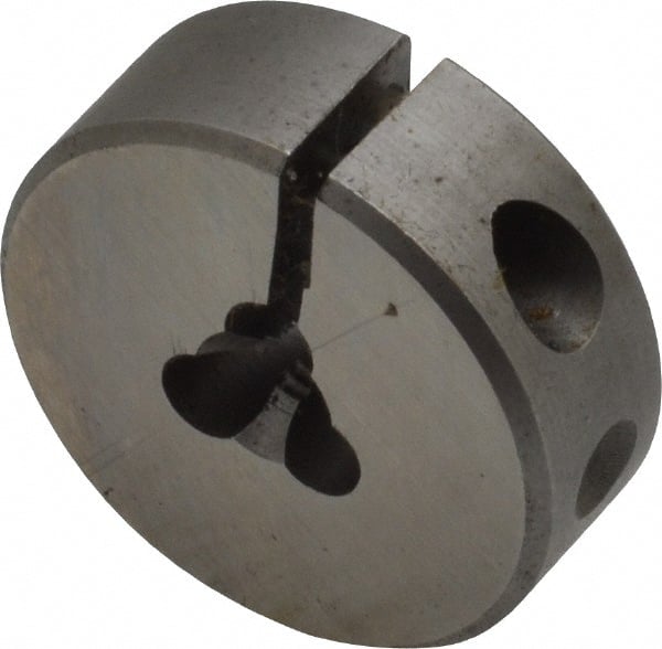 Made in USA - #6-32 UNC Thread, 1" Outside Diam High Speed Steel Round Die - 3/8" Thick, Right Hand Thread, Adjustable - Exact Tooling