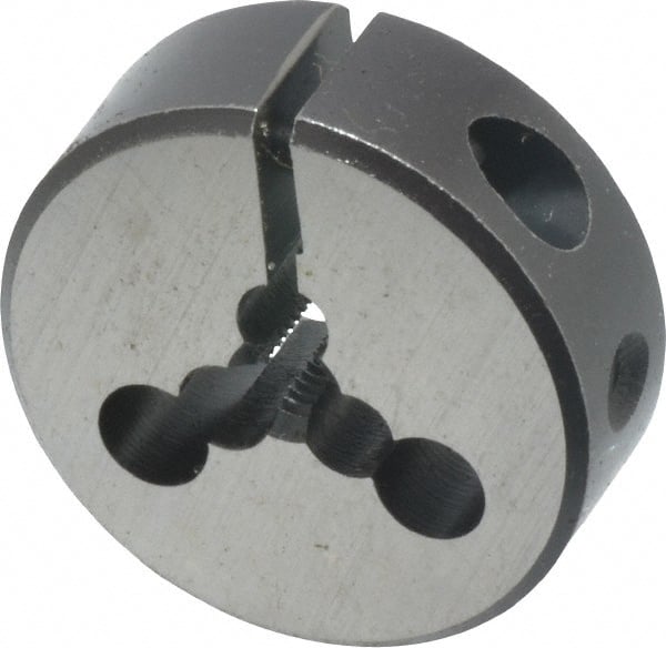 Made in USA - #6-40 UNF Thread, 1" Outside Diam High Speed Steel Round Die - 3/8" Thick, Right Hand Thread, Adjustable - Exact Tooling
