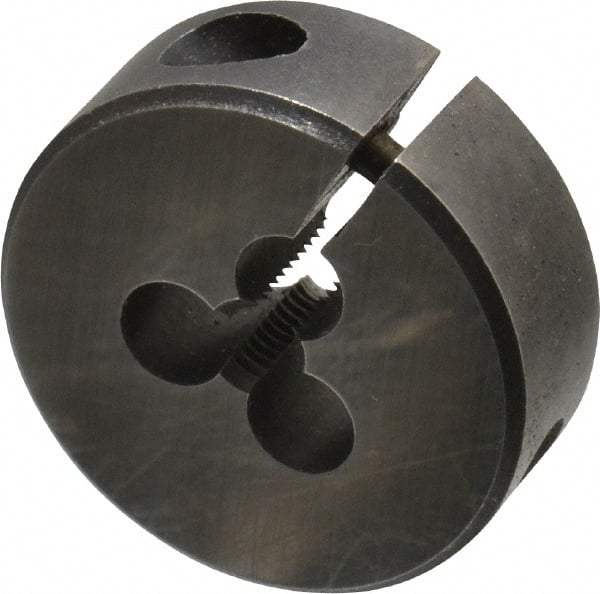 Made in USA - #8-36 UNF Thread, 1" Outside Diam High Speed Steel Round Die - 3/8" Thick, Right Hand Thread, Adjustable - Exact Tooling