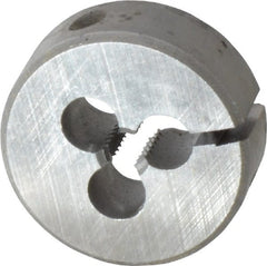 Made in USA - #10-24 UNC Thread, 1" Outside Diam High Speed Steel Round Die - 3/8" Thick, Right Hand Thread, Adjustable - Exact Tooling