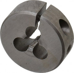 Made in USA - #10-32 UNF Thread, 1" Outside Diam High Speed Steel Round Die - 3/8" Thick, Right Hand Thread, Adjustable - Exact Tooling