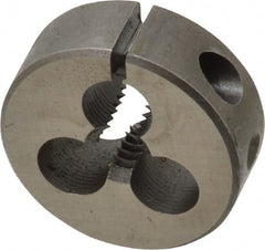 Made in USA - 1/4-20 UNC Thread, 1" Outside Diam High Speed Steel Round Die - 3/8" Thick, Right Hand Thread, Adjustable - Exact Tooling