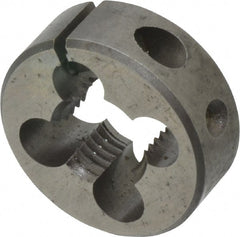 Made in USA - 3/8-24 UNF Thread, 1" Outside Diam High Speed Steel Round Die - 3/8" Thick, Right Hand Thread, Adjustable - Exact Tooling