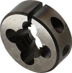 Made in USA - 7/16-14 UNC Thread, 1" Outside Diam High Speed Steel Round Die - 3/8" Thick, Right Hand Thread, Adjustable - Exact Tooling
