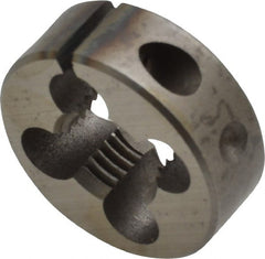 Made in USA - 7/16-20 UNF Thread, 1" Outside Diam High Speed Steel Round Die - 3/8" Thick, Right Hand Thread, Adjustable - Exact Tooling