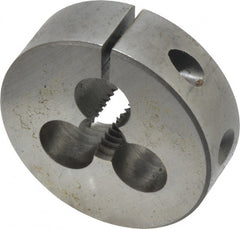 Made in USA - 5/16-18 UNC Thread, 1-1/2" Outside Diam High Speed Steel Round Die - 1/2" Thick, Right Hand Thread, Adjustable - Exact Tooling