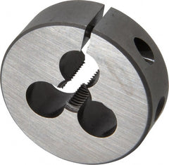 Made in USA - 5/16-24 UNF Thread, 1-1/2" Outside Diam High Speed Steel Round Die - 1/2" Thick, Right Hand Thread, Adjustable - Exact Tooling