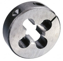 Interstate - 1/2-18 UNS Thread, 1" Outside Diam High Speed Steel Round Die - Right Hand Thread, Adjustable - Exact Tooling