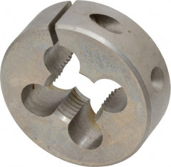Made in USA - 9/16-18 UNF Thread, 1-1/2" Outside Diam High Speed Steel Round Die - 1/2" Thick, Right Hand Thread, Adjustable - Exact Tooling