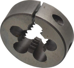 Made in USA - 5/8-11 UNC Thread, 1-1/2" Outside Diam High Speed Steel Round Die - 1/2" Thick, Right Hand Thread, Adjustable - Exact Tooling