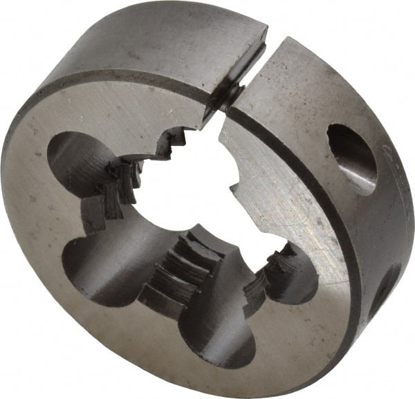 Made in USA - 3/4-10 UNC Thread, 1-1/2" Outside Diam High Speed Steel Round Die - 1/2" Thick, Right Hand Thread, Adjustable - Exact Tooling
