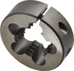 Made in USA - 3/4-10 UNC Thread, 1-1/2" Outside Diam High Speed Steel Round Die - 1/2" Thick, Right Hand Thread, Adjustable - Exact Tooling
