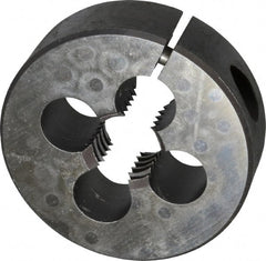 Made in USA - 5/8-11 UNC Thread, 2" Outside Diam High Speed Steel Round Die - 5/8" Thick, Right Hand Thread, Adjustable - Exact Tooling