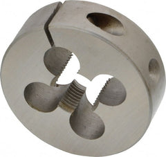 Made in USA - 5/8-18 UNF Thread, 2" Outside Diam High Speed Steel Round Die - 5/8" Thick, Right Hand Thread, Adjustable - Exact Tooling