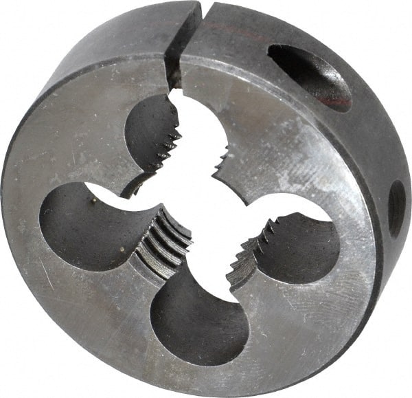 Made in USA - 3/4-10 UNC Thread, 2" Outside Diam High Speed Steel Round Die - 5/8" Thick, Right Hand Thread, Adjustable - Exact Tooling