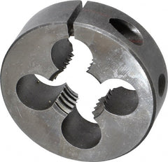 Made in USA - 3/4-10 UNC Thread, 2" Outside Diam High Speed Steel Round Die - 5/8" Thick, Right Hand Thread, Adjustable - Exact Tooling