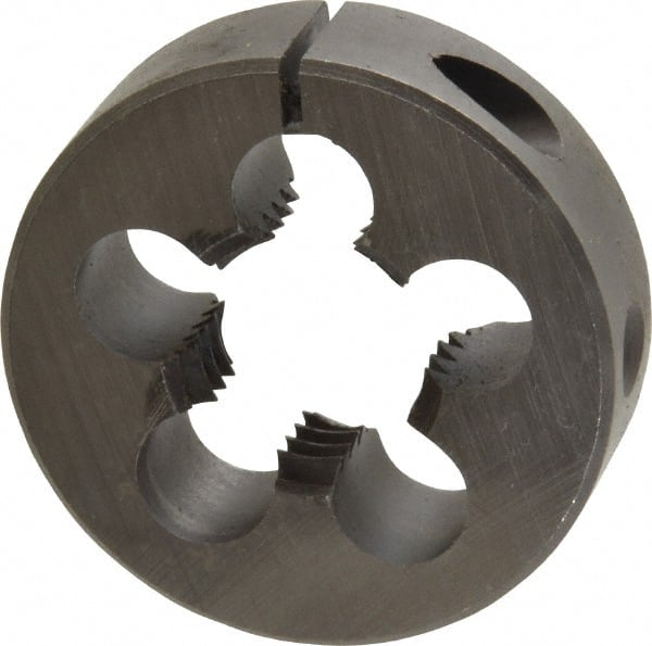 Made in USA - 7/8-9 UNC Thread, 2" Outside Diam High Speed Steel Round Die - 5/8" Thick, Right Hand Thread, Adjustable - Exact Tooling