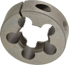 Made in USA - 1-12 UNF Thread, 2" Outside Diam High Speed Steel Round Die - 5/8" Thick, Right Hand Thread, Adjustable - Exact Tooling